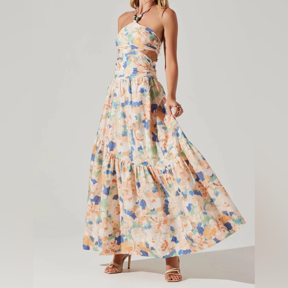 ASTR Linnea Halter Dress with Beaded Top size XS